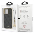 Coque Hybride iPhone 13 Pro Max Guess 4G Charms Collection - Grise