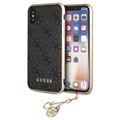 Coque Hybride iPhone X/XS Guess 4G Charms Collection - Grise