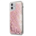 Coque Hybride iPhone 12 Mini Guess 4G Liquid Glitter - Rose