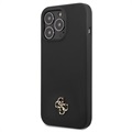 Coque iPhone 13 Pro Max en Silicone Guess 4G Metal Logo - Noire