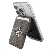 Guess 4G Porte-cartes avec logo en métal et support - Compatible MagSafe - Marron