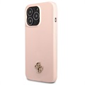 Coque iPhone 13 Pro Max en Silicone Guess 4G Metal Logo - Rose