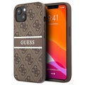Coque Hybride iPhone 13 Guess 4G Printed Stripe - Marrone