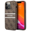 Coque Hybride iPhone 13 Pro Guess 4G Printed Stripe - Marrone