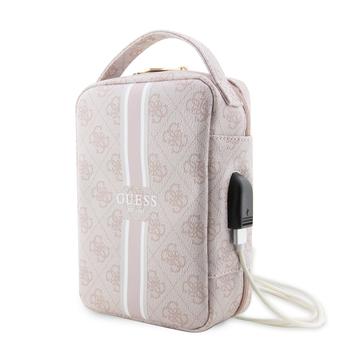 Sac de voyage universel Guess 4G à rayures imprimées - rose
