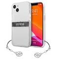 Coque Hybride iPhone 13 Mini Guess 4G Strap Charm - Gris / Transparente