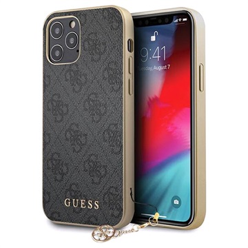 Coque iPhone 12/12 Pro Guess Charms Collection 4G - Grise