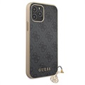 Coque iPhone 12/12 Pro Guess Charms Collection 4G - Grise