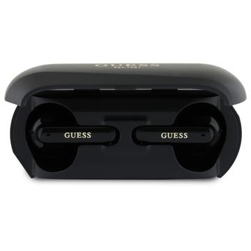 Casque sans fil avec étui de chargement Guess Elongated Metallic Printed Logo - Noir