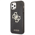 Coque Hybride iPhone 12 Pro Max Guess Glitter 4G Big Logo - Noire