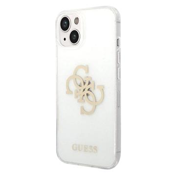 Coque Hybride iPhone 13 Guess Glitter 4G Big Logo - Doré