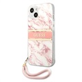 Coque iPhone 13 Mini avec Dragonne Guess Marble Collection