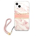 Coque iPhone 13 Mini avec Dragonne Guess Marble Collection