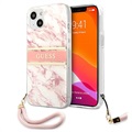 Coque iPhone 13 avec Dragonne Guess Marble Collection