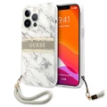 Coque iPhone 13 Pro Max avec Dragonne Guess Marble Collection