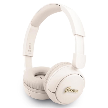 Écouteurs supra-auriculaires Guess Metal Logo Script Bluetooth 5.3 - Beige