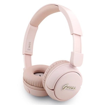 Écouteurs supra-auriculaires Guess Metal Logo Script Bluetooth 5.3 - Rose