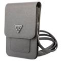 Sac à Bandoulière Guess Saffiano Triangle Logo - Gris