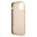 Coque iPhone 12/12 Pro Guess Saffiano Vintage Script - Doré
