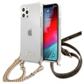Coque iPhone 12 Pro Max Guess Script & Chain - Transparente / Doré