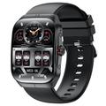 HK80 Montre intelligente avec écran AMOLED incurvé, appel Bluetooth, moniteur de santé et NFC
