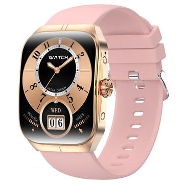 HK80 Montre intelligente avec écran AMOLED incurvé, appel Bluetooth, moniteur de santé et NFC