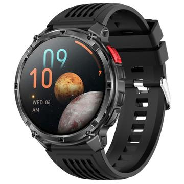 HT33 Montre intelligente Bluetooth pour la surveillance de la santé avec langue danoise - Écran IPS 1,7" - Noir