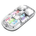 HXSJ T200 Souris sans fil Bluetooth bi-mode avec éclairage RVB