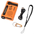 HanRongDa HRD-900 Camping Radio with Flashlight and SOS Alarm - Orange