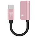 Adaptateur Audio USB-C / 3.5mm & Type-C Hat Prince HC-13 - Rose Or