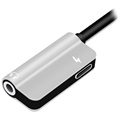 Adaptateur Audio USB-C / 3.5mm & Type-C Hat Prince HC-13 - Argent