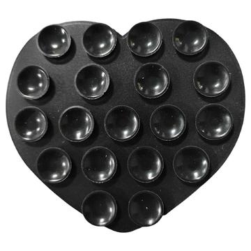 Porte-téléphone à ventouse en silicone en forme de coeur