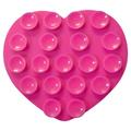 Porte-téléphone à ventouse en silicone en forme de coeur - rose vif