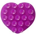 Porte-téléphone à ventouse en silicone en forme de coeur - violet