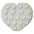 Porte-téléphone à ventouse en silicone en forme de coeur - blanc