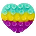 Support de ventouse en silicone double face en forme de coeur pour smartphones - coloré