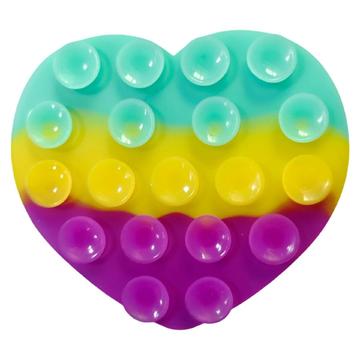 Support de ventouse en silicone double face en forme de coeur pour smartphones - coloré