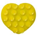 Support de ventouse en silicone double face en forme de cœur pour smartphones - Jaune