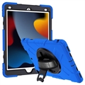 Étui iPad 10.2 2019/2020/2021 Ultra Résistant 360 avec Sangle - Bleu / Noir