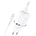 Chargeur Secteur avec Câble Lightning Hoco N4 Aspiring - 2xUSB, 2.4A - Blanc