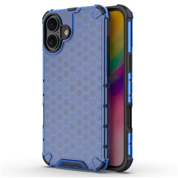 Coque Hybride iPhone 16 Honeycomb Armored - Bleue