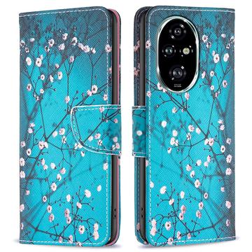 Étui Portefeuille Honor 200 Pro - Série Wonder - Fleurs Blanches