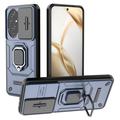 Coque Hybride Honor 200 à Anneau Rotatif avec Protection pour Appareil Photo - Bleue