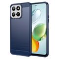 Coque Honor 200 Smart/X7c en TPU Brossé - Fibre de Carbone - Bleue