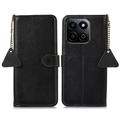 Étui Portefeuille Honor 200 Smart/X7c en Cuir avec RFID - Noir