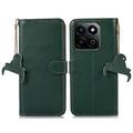 Étui Portefeuille Honor 200 Smart/X7c en Cuir avec RFID - Vert