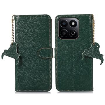 Étui Portefeuille Honor 200 Smart/X7c en Cuir avec RFID - Vert