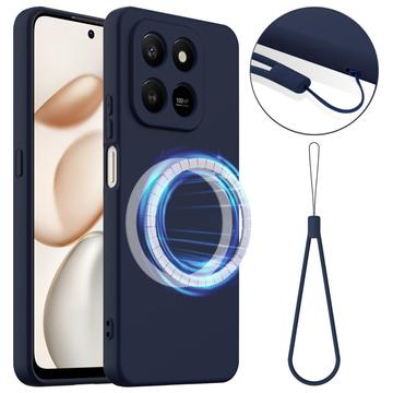 Coque Honor 400 Smart 5G/4G/X7d 4G/5G en Silicone Liquide - Compatible MagSafe - Bleu Foncé