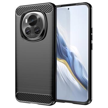 Coque Honor Magic6 en TPU Brossé - Fibre de Carbone - Noire