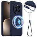 Coque Honor Magic7 en Silicone Liquide - Compatible MagSafe - Bleu Foncé